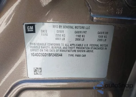 2011 Buick Lacrosse Cxl из США, поврежденный, VIN 1G4GC5GD1BF249544